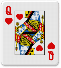 Matatu card — queen of hearts matches by suit